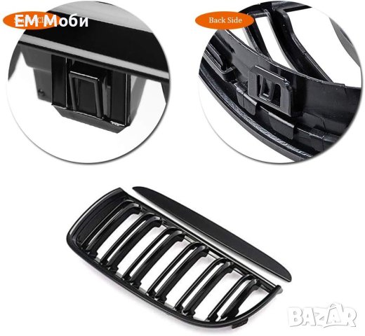 Решетки Бъбреци за BMW 3 серия E90 E91 2005-2008г. Черен Гланц Двойни, снимка 5 - Аксесоари и консумативи - 44397668