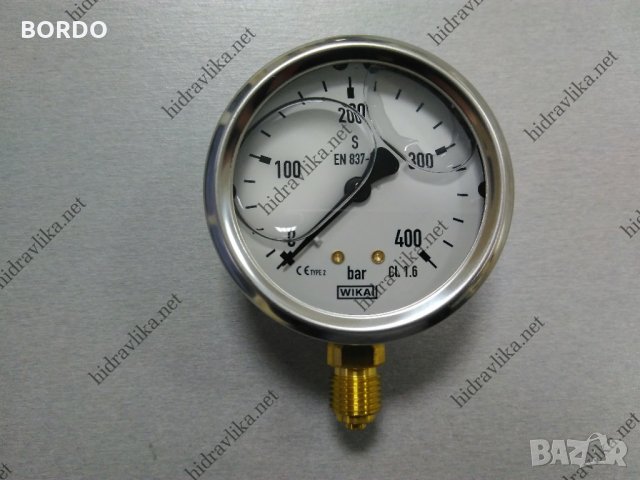 Манометър с глицерин WIKA - Ф63/0-400 bar (радиален)