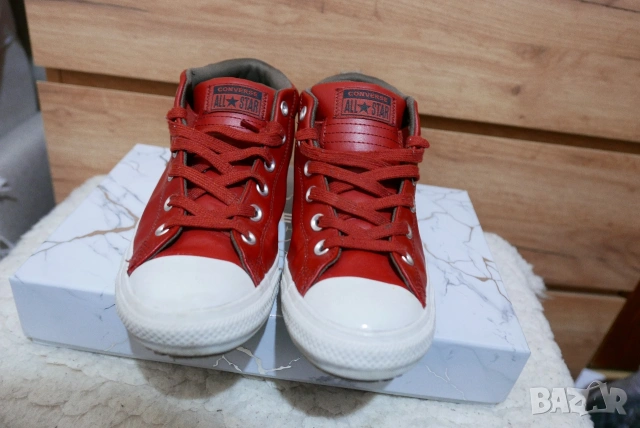 Кожени кецове Converse, снимка 4 - Кецове - 53756942