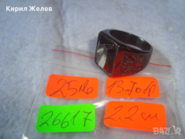 КРАСИВ СТОМАНЕН ПРЪСТЕН с ЧЕРЕН ФАСЕТ - КРИСТАЛ ЛАКИРАНА БЛАГОРОДНА НЕРЪЖДАЕМА СТОМАНА 26617, снимка 6 - Пръстени - 36410651