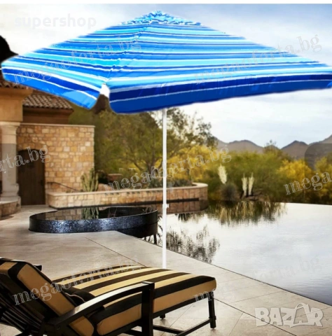 Голям Градински Чадър 250х250см. с Клапа Против Вятър , снимка 5 - Градински мебели, декорация  - 53891804