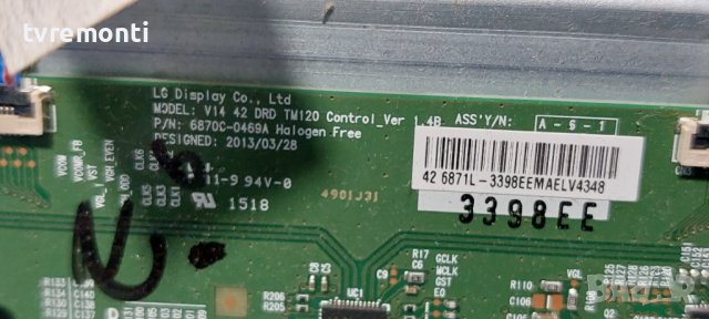 TCon BOARD, 6870C-0469A, V14 42 DRD TM120 Control_Ver1.4B 6871L-3398E  from Grundig 42 VLE 8520 BL, снимка 2 - Части и Платки - 38497230