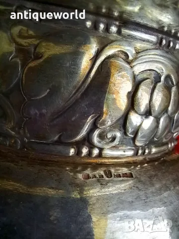 1928г. Посребрен Съд Фруктиера Никел/Сребро Висока Проба , снимка 5 - Антикварни и старинни предмети - 50121949