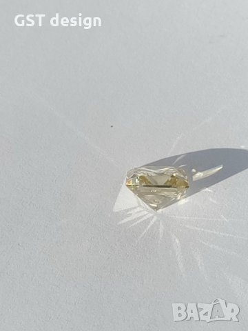 Уникален Топ Голям Фенси Шампанско Принцеса Мойсанит Диамант Moissanite Diamond 3+карата, снимка 15 - Други - 34904618