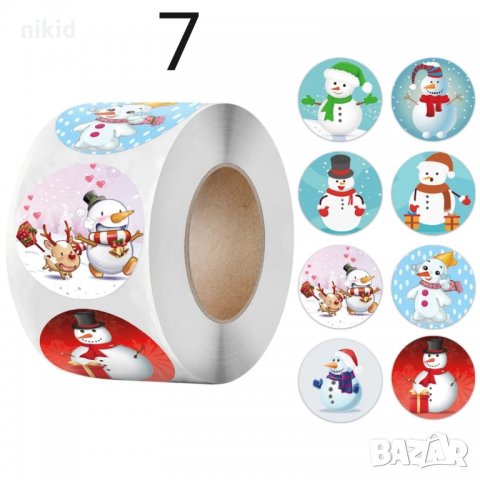 100 бр Merry Christmas Картинки Коледни малки самозалепващи лепенки стикери за ръчна изработка, снимка 7 - Други - 30859479