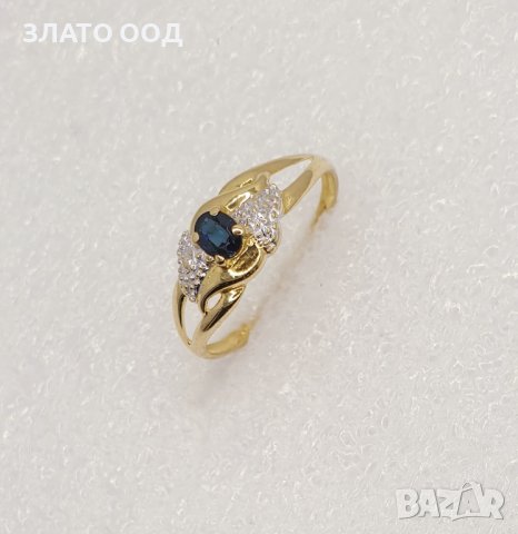 Златни пръстени с сапфири, рубини и диаманти- 18К, снимка 1 - Пръстени - 39790245