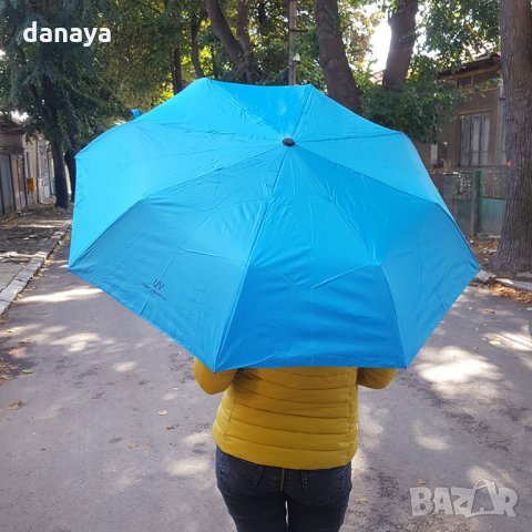 2438 Сгъваем автоматичен чадър с UV защита, едноцветен, двоен автомат, снимка 2 - Други - 34228989