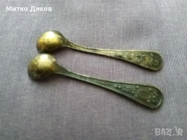 Посребрен съд за хайвер солница горчичник СССР с две лъжички и филигран 21 грама, снимка 11 - Други ценни предмети - 51553346