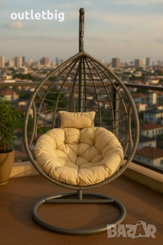 Люлка-градинска люлка -висяща, тип яйце-гнездо, снимка 7 - Градински мебели, декорация  - 52235867