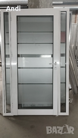 Алуминиевa вратa с касa, бяла със стъкла - лява  132/210см, снимка 2 - Дограми - 52829663