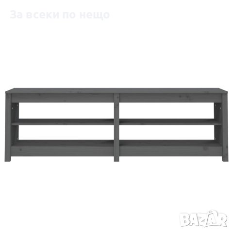 Пейка за обувки, сива, 160x36,5x50 см, борова дървесина масив, снимка 3 - Шкафове - 42425477