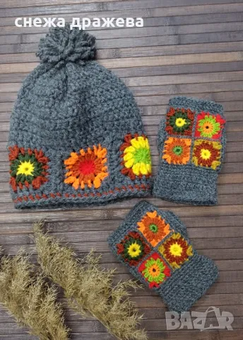 Комплекти в 3 цвята, снимка 3 - Шапки - 47953670