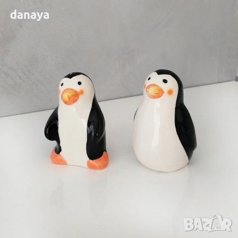 6352 Комплект керамични солница и пиперница Пингвини, снимка 2 - Прибори за хранене, готвене и сервиране - 54190256