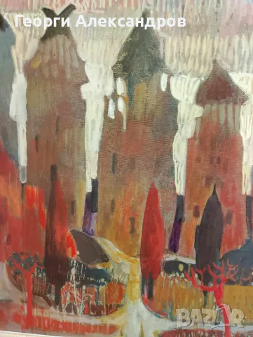 Йордан Петров ДРЕВНИТЕ СКАЛНИ МАНАСТИРИ в КАПАДОКИЯ 2014г Маслена КАРТИНА Мистичен Пейзаж 100/50см, снимка 5 - Картини - 47338719