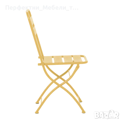 Цветен сгъвам метален столол и маса за балкон,за тераса,за заведение,за кафене-син,жълт,червен цвят