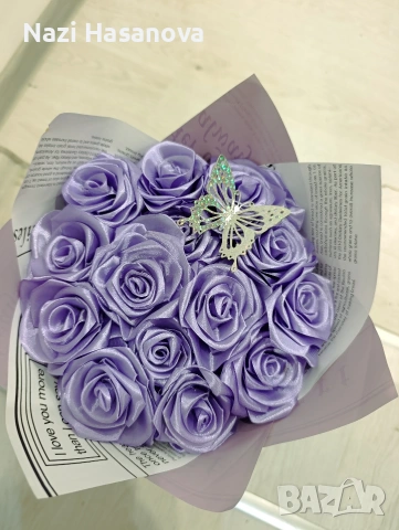 сатенени рози за всеки повод., снимка 7 - Изкуствени цветя - 53338809