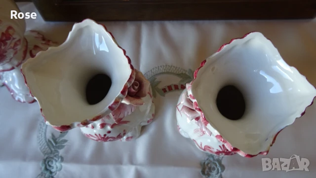 Комплект вази Bassano Italy с рози и цветен декор., снимка 16 - Вази - 50988749