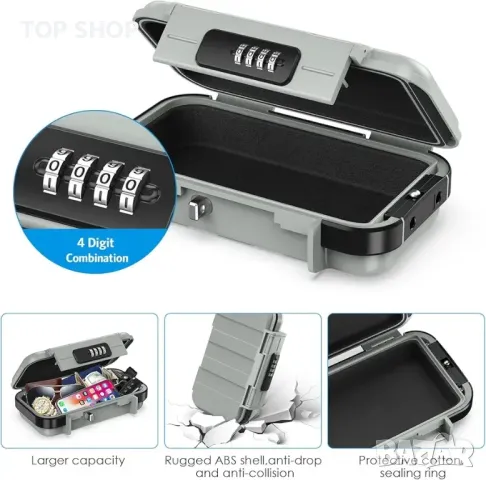 Надстроен преносим сейф, сейф с код, водоустойчив мини сейф за пътуване