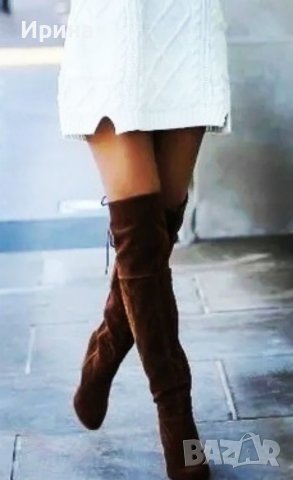 Намалям на 55 лв! Естествена кожа МНОГО ДЪЛГИ чизми Sara Pen N40