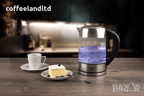 NEW Стъклена ел. кана за вода 1,7 л. с темп. контрол AD 1247 , снимка 3 - Кани - 31416277