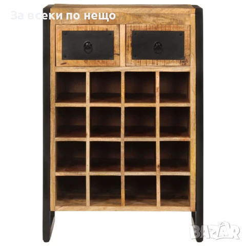 Стойка За Вино За 16 Бутилки, Мангово Дърво Масив Код P724, снимка 2 - Декорация за дома - 50621793