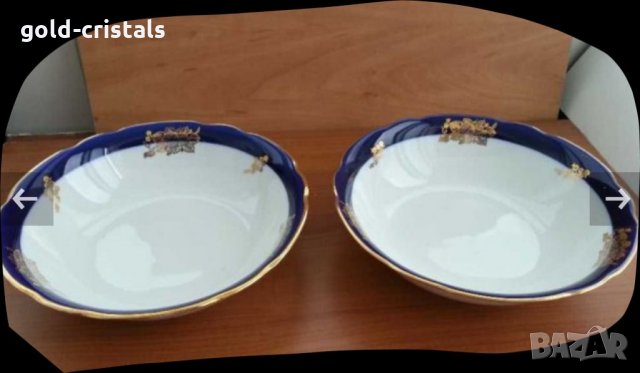 Сервиз руски порцеланови чинии кобалт с позлата , снимка 11 - Антикварни и старинни предмети - 24140416