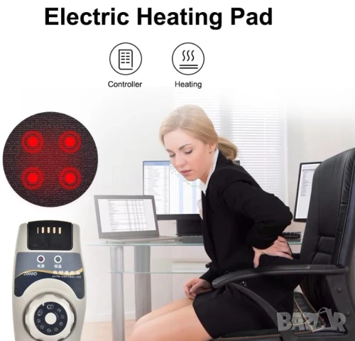 3D Турмалинов Масажор Нефритена Масажна Нагревателна Подложка Инфрачервена Терапия за Кръста и Гърба, снимка 2 - Масажори - 51104998