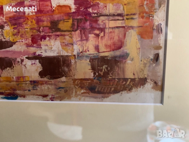 ТЕНЬО ЖЕЛЕВ (1923-2010) масло абстракт пейзаж, снимка 3 - Картини - 53100049