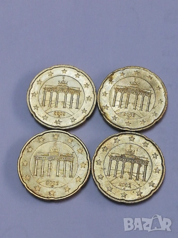 20 евро цента Германия-2002 г. букви A;D;G;J, снимка 6 - Нумизматика и бонистика - 53251511