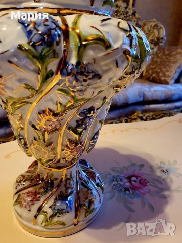 Голяма антикварна ваза с капак 038, снимка 2 - Антикварни и старинни предмети - 39339953