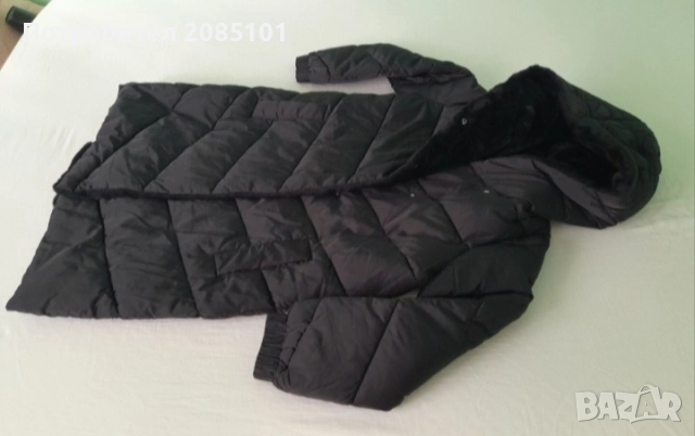 Дамско черно зимно яке с качулка, снимка 7 - Якета - 52146782