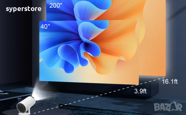 Видео проектор Digial One SP01010, 4k, UltraHD, Android 12, smart, 8000 лумена, Wi-Fi 6, BT 5.0, 128, снимка 17 - Плейъри, домашно кино, прожектори - 49372541