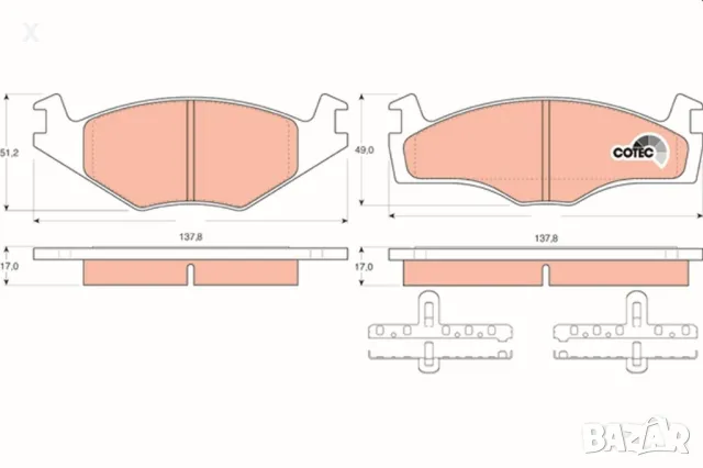 BENDIX 571315X НАКЛАДКИ ПРЕДНИ VW Polo / SEAT Cordoba, Ibiza / 1981-2002 / OE 867698151          
