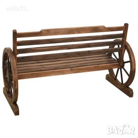 vidaXL Градинска пейка, 112 см, масивна ела, снимка 4 - Градински мебели, декорация  - 56146619