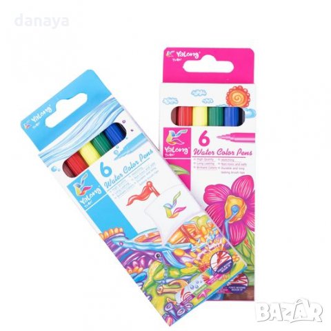 2396 Флумастери за оцветяване и рисуване, 6 цвята