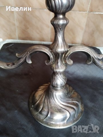 два посребрени барокови свещници, снимка 3 - Антикварни и старинни предмети - 29848917