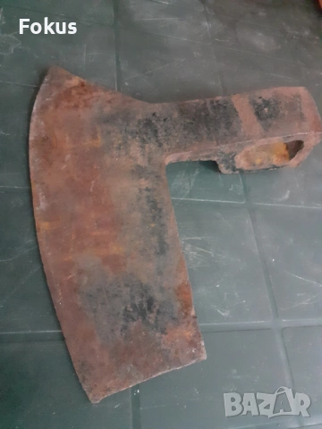 Стара голяма кована брадва - кривица, снимка 7 - Антикварни и старинни предмети - 53280207