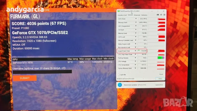 NVidia GeForce GTX 1070 8GB 256bit. GPU from MSI TITAN GT72 GT73 GT75 GT62 GT63 GT82 GT83, снимка 10 - Части за лаптопи - 55850142
