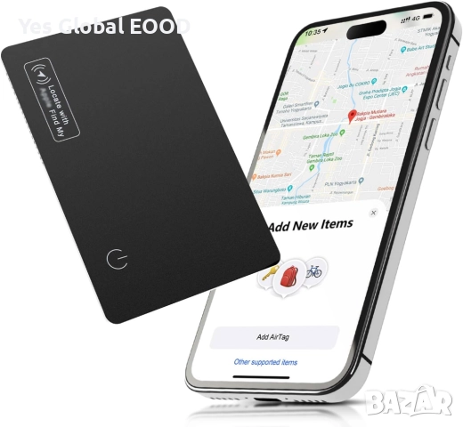 Смарт карта тракер 1.6 мм за портфейл Apple Find My (iOS)