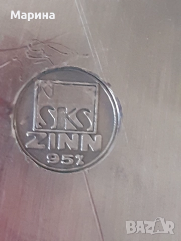 Чиния за стена, пано от калай Antik*Vintage #53, снимка 6 - Антикварни и старинни предмети - 52172285