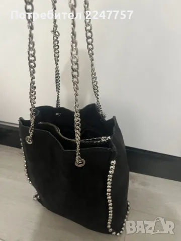 Дамска черна чанта Zara, снимка 3 - Чанти - 48075770