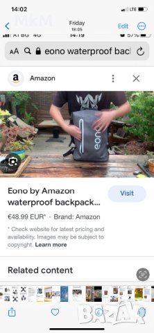Eono Велосипедна раница 100% водоустойчива, чанта за лаптоп,пътуване,училище, снимка 2 - Фен артикули - 41614999