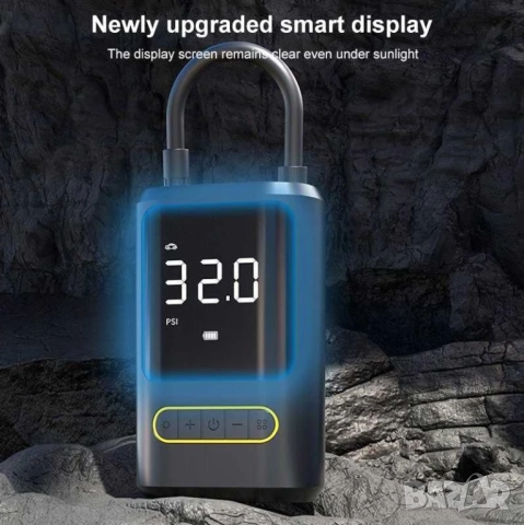 Преносим акумулаторен компресор с цифров дисплей и интелигентни функции ATJ-8466 , снимка 8 - Аксесоари и консумативи - 52352765