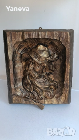 "Стария ловец" , дърворезба с метален елемент, пушка. , снимка 2 - Статуетки - 53989991