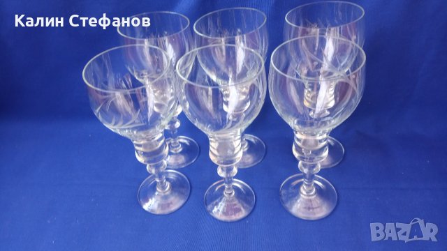Чаши за вино, столче, високи, 6 бр, снимка 5 - Чаши - 42768717