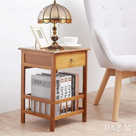 ПРОМОЦИЯ Бамбукова масичка с ретро дизайн UNHO XJJ227-S-G1, снимка 5 - Маси - 52627238