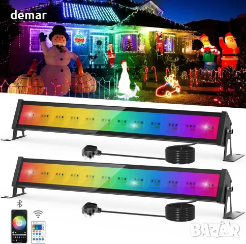 NATPOW 50 W RGB прожекторна лента, LED с дистанционно и приложение, IP66, 2 броя, снимка 1