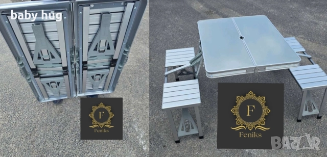 Комплект маса с 4 стола, снимка 2 - Къмпинг мебели - 51464255