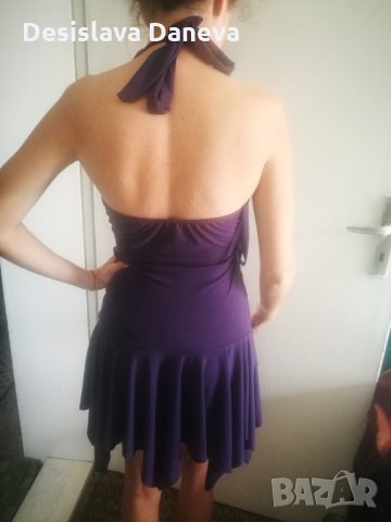 Официална лилава рокля с пайети, размер S-M. За танцови събития или като реквизит, снимка 4 - Рокли - 29335822