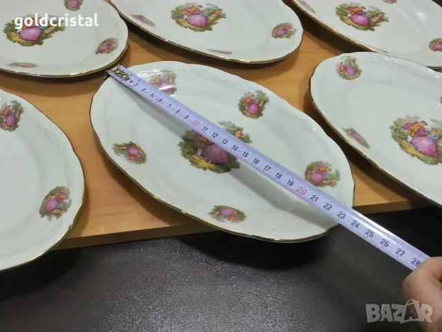 Стар български порцелан Изида барок чинии елипси Ромео и Жулиета , снимка 2 - Антикварни и старинни предмети - 49846360